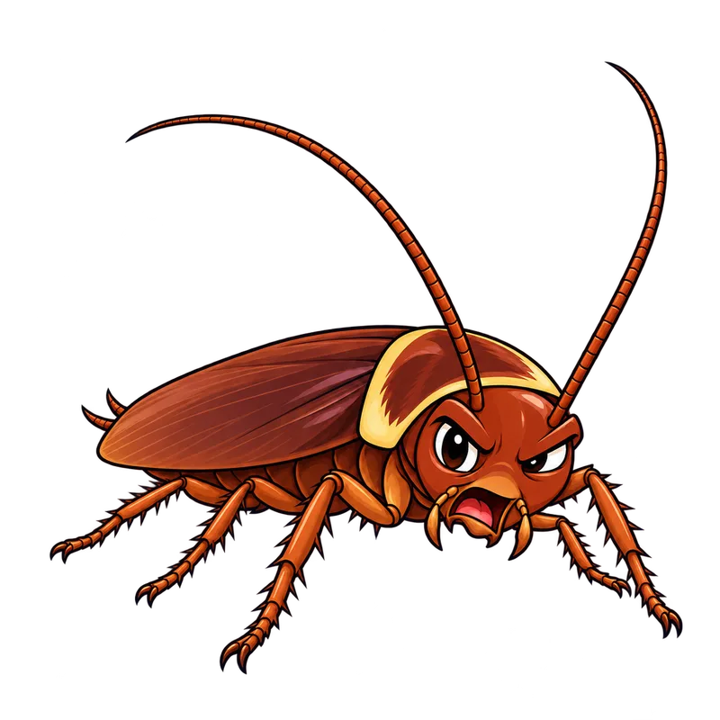 Illustration of the american cockroach