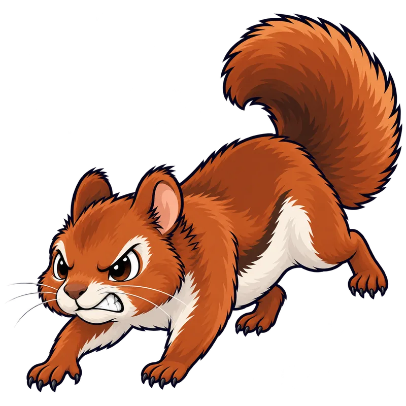 Illustration of the american red squirrel