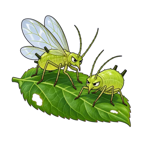 Stylized illustration of aphids
