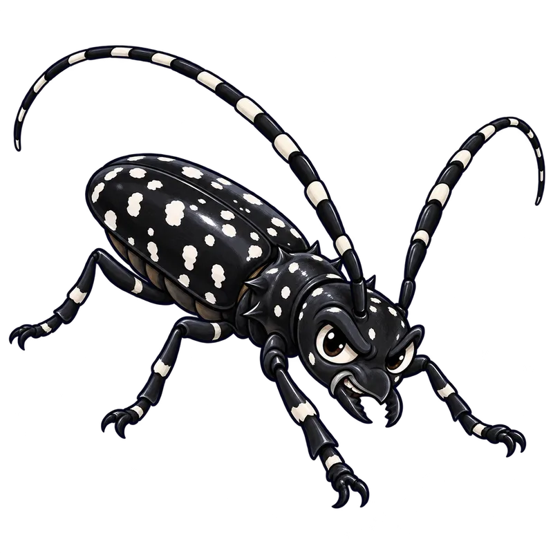 Illustration of the asian longhorned beetle