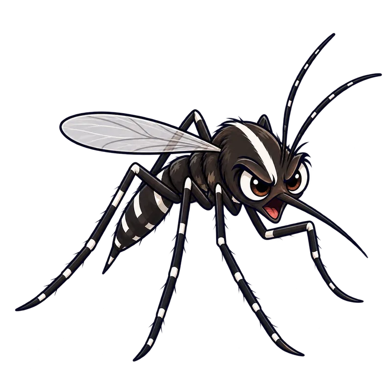 Illustration of the asian tiger mosquito