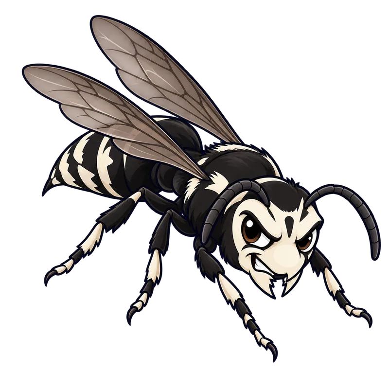 Illustration of the bald-faced hornet