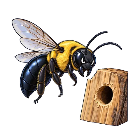 Stylized illustration of bees