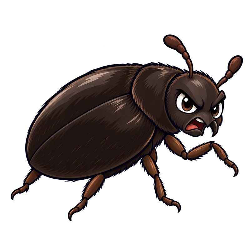 Illustration of the black carpet beetle