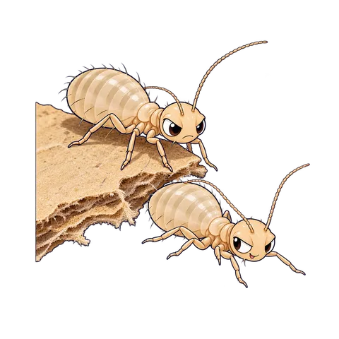 Stylized illustration of booklice