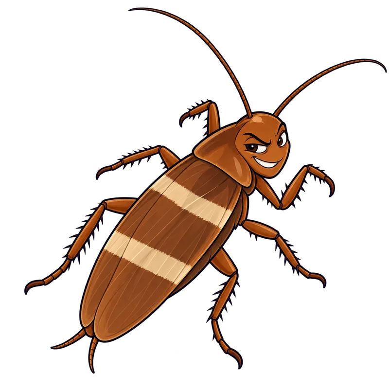 Illustration of the brown-banded cockroach