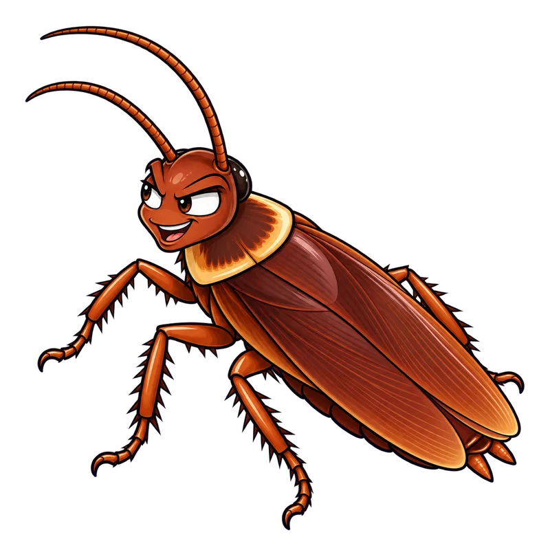 Illustration of the brown cockroach
