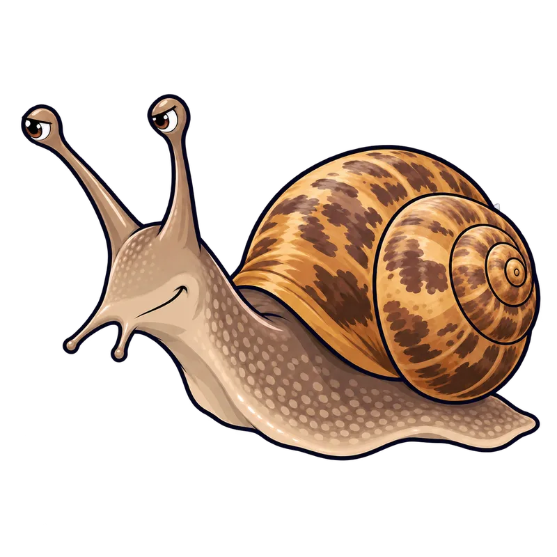 Illustration of the brown garden snail
