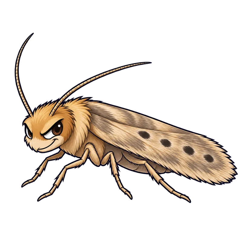 Illustration of the casemaking clothes moth