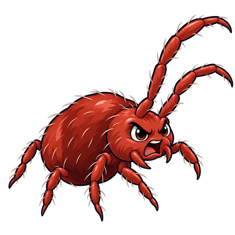 Illustration of the clover mites