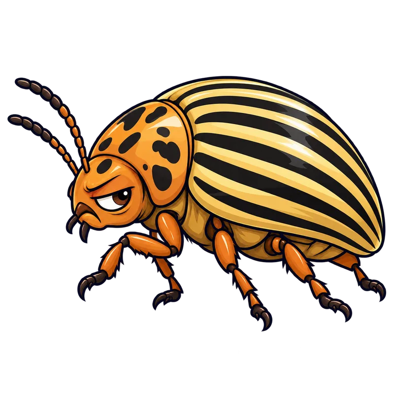 Illustration of the colorado potato beetle