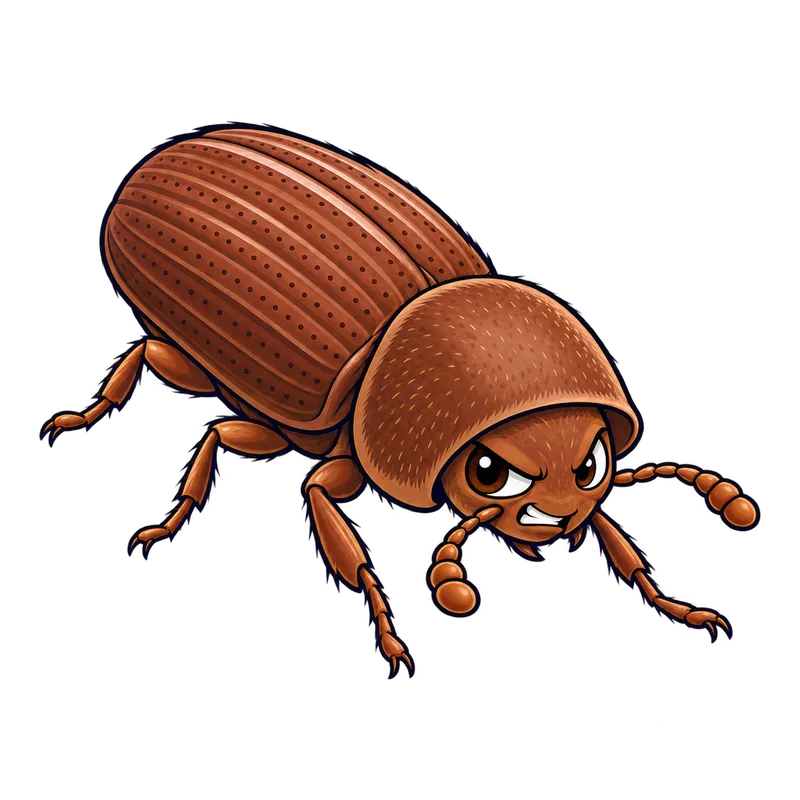 Illustration of the common furniture beetle