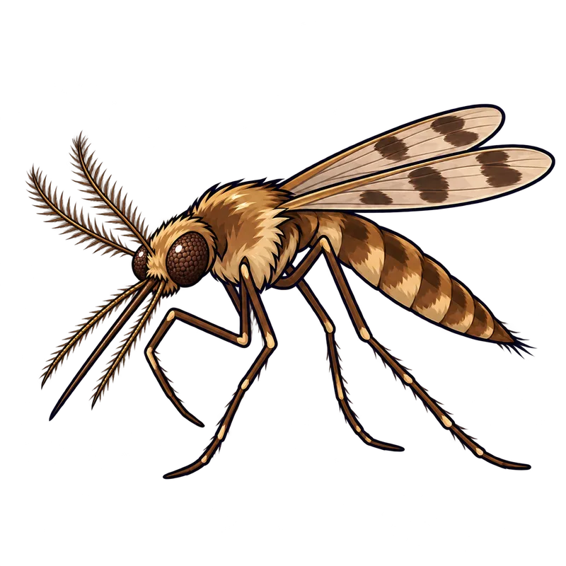 Illustration of the common malaria mosquito