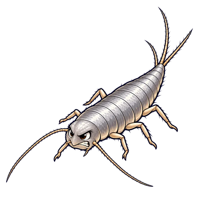 Illustration of the common silverfish