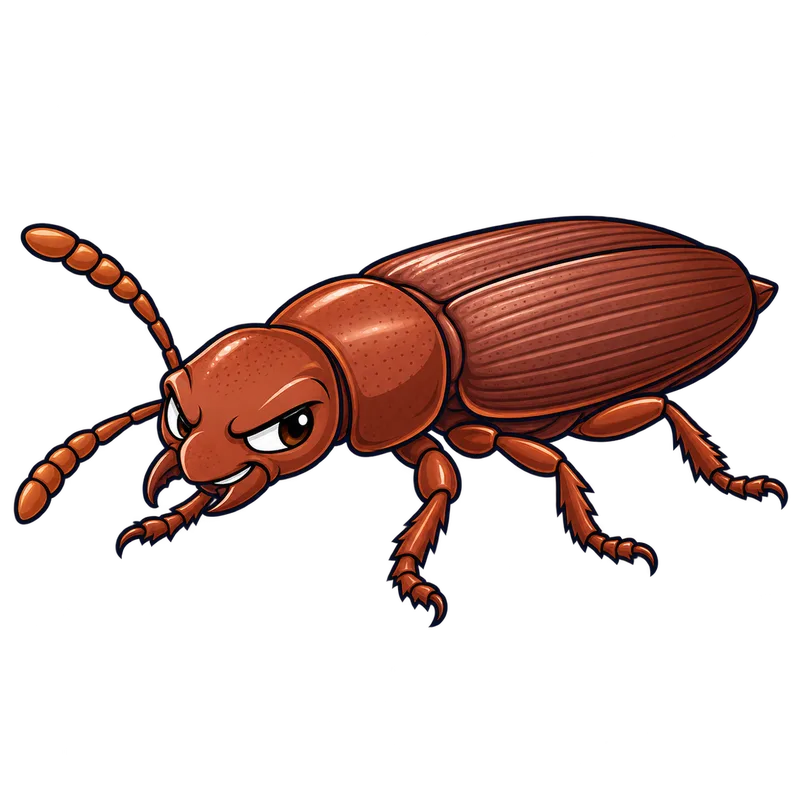 Illustration of the confused flour beetle