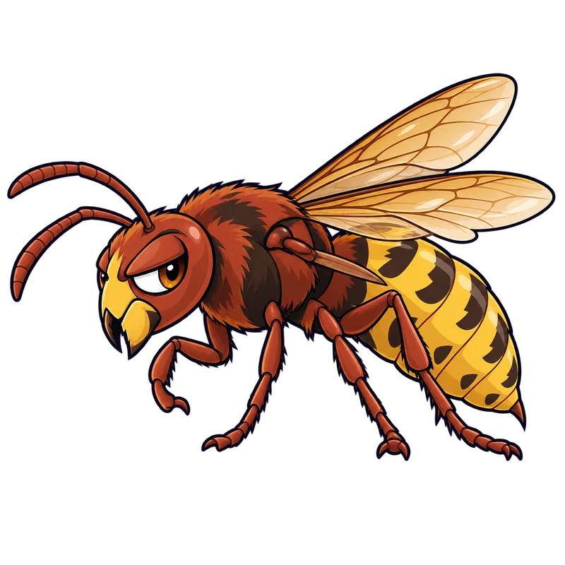 Illustration of the european hornet