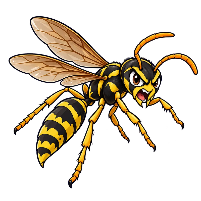 Illustration of the european paper wasp