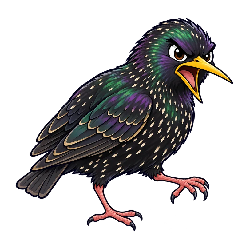 Illustration of the european starling