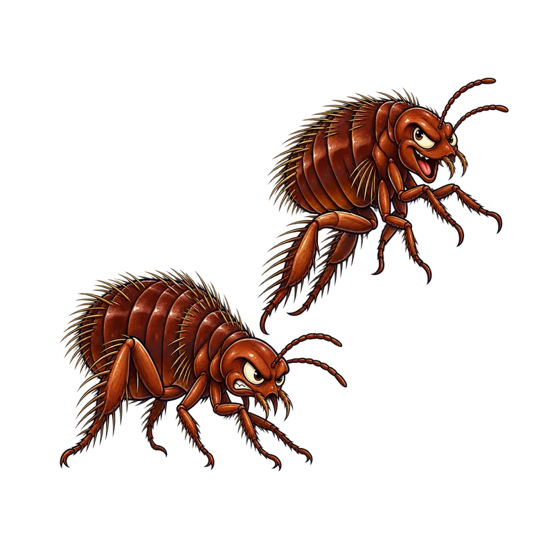 Illustration of the fleas