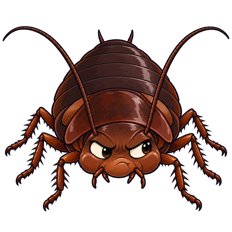 Illustration of the florida woods cockroach