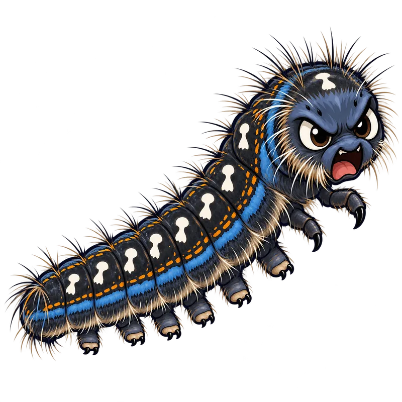 Illustration of the forest tent caterpillar