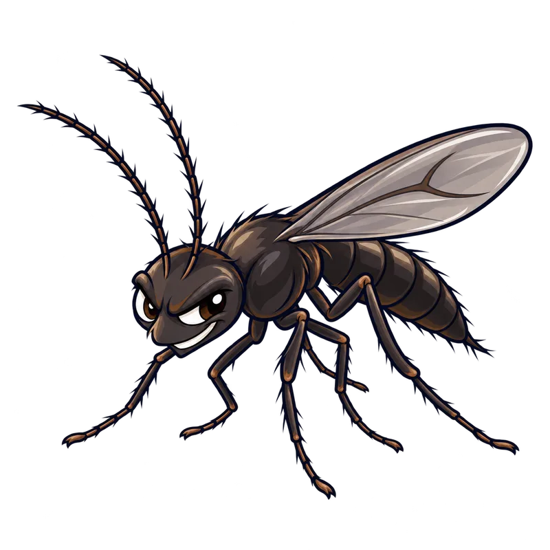 Illustration of the fungus gnats
