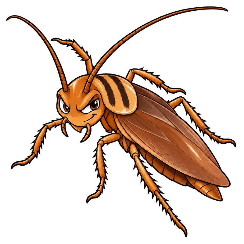 Illustration of the german cockroach