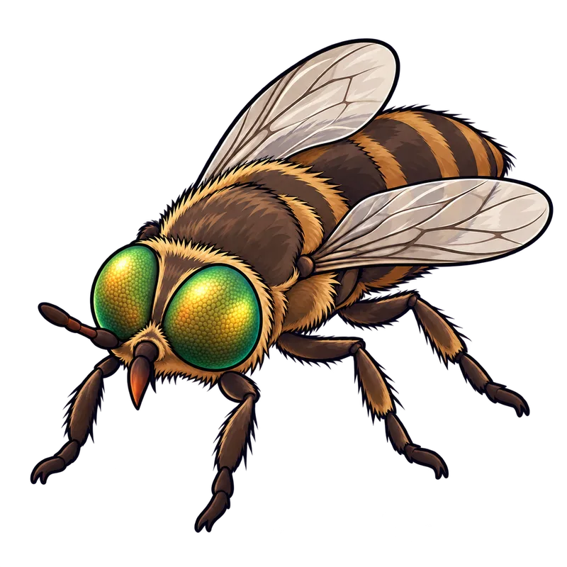 Illustration of the horse flies