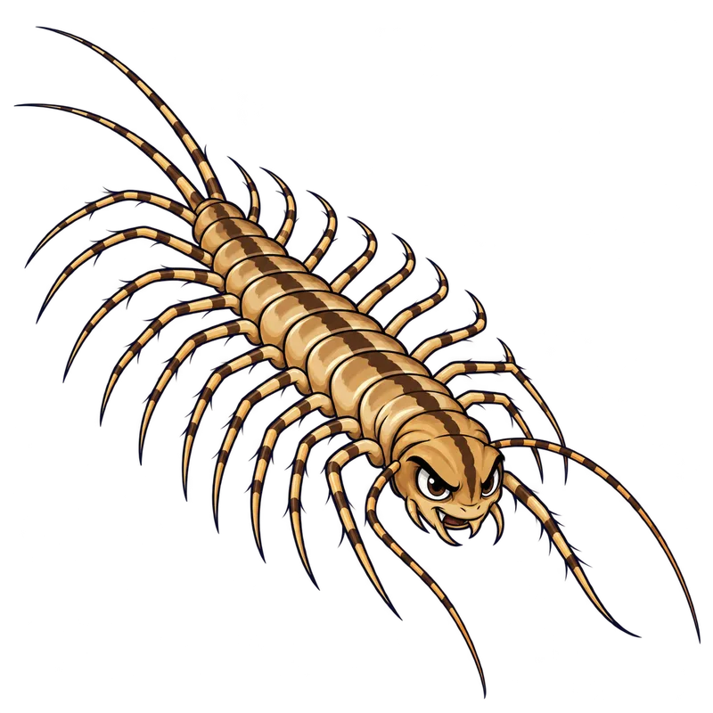 Illustration of the house centipede