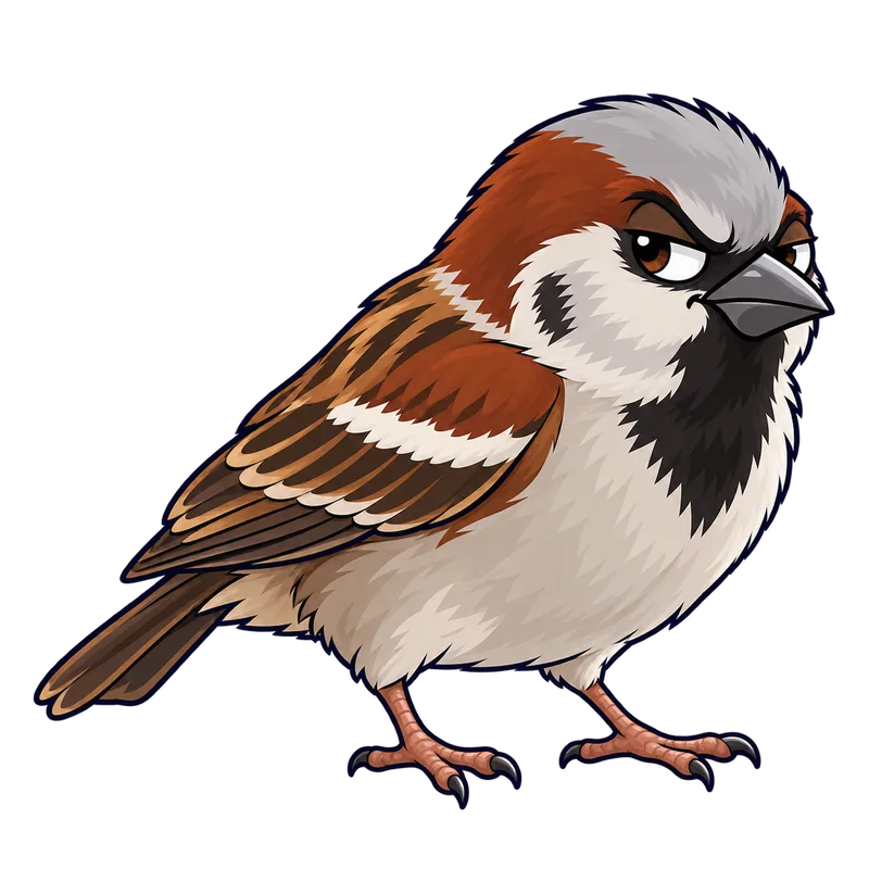 Illustration of the house sparrow