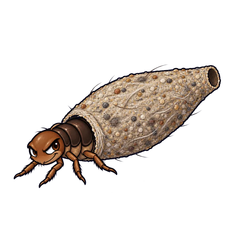 Illustration of the household casebearer (plaster bagworm)
