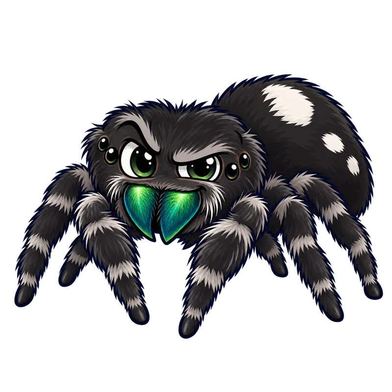 Illustration of the jumping spiders