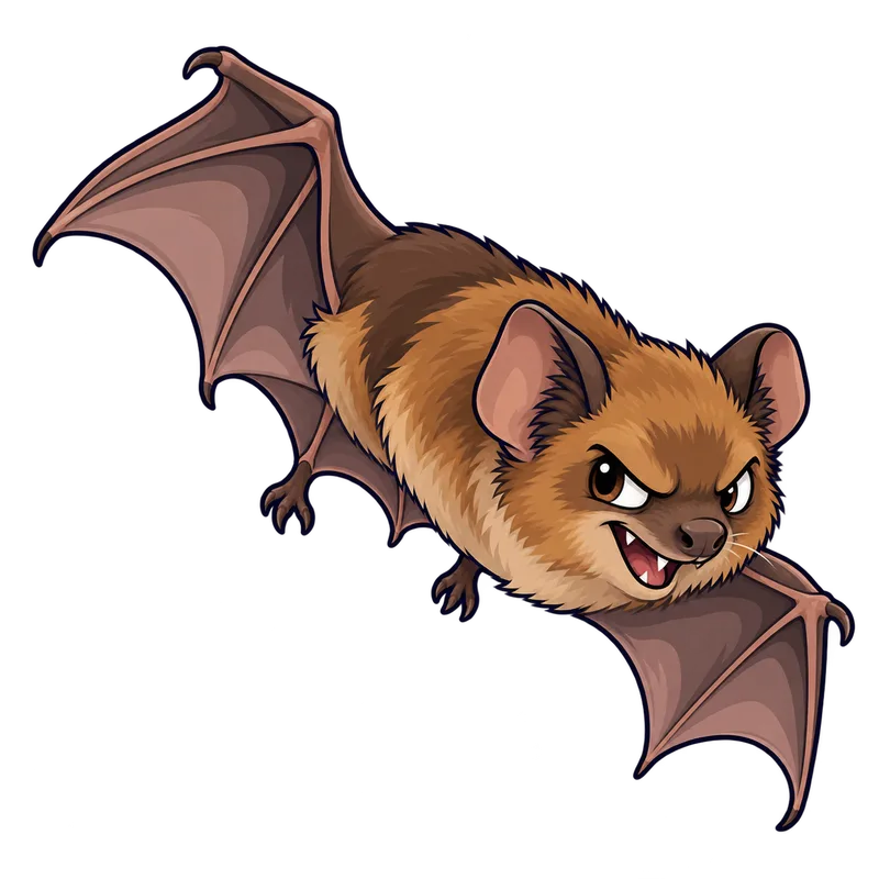 Illustration of the little brown bat