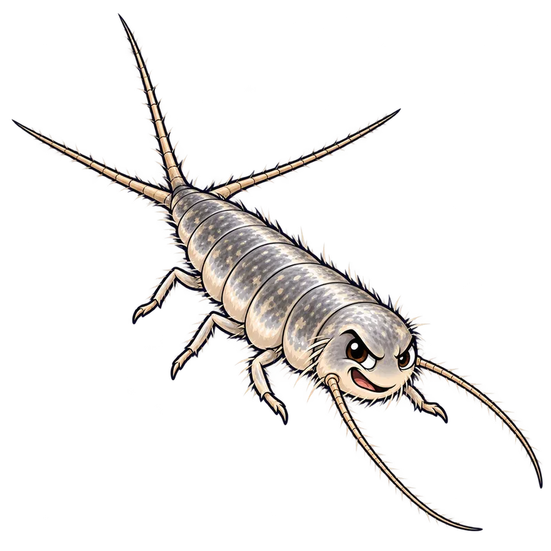 Illustration of the long-tailed silverfish