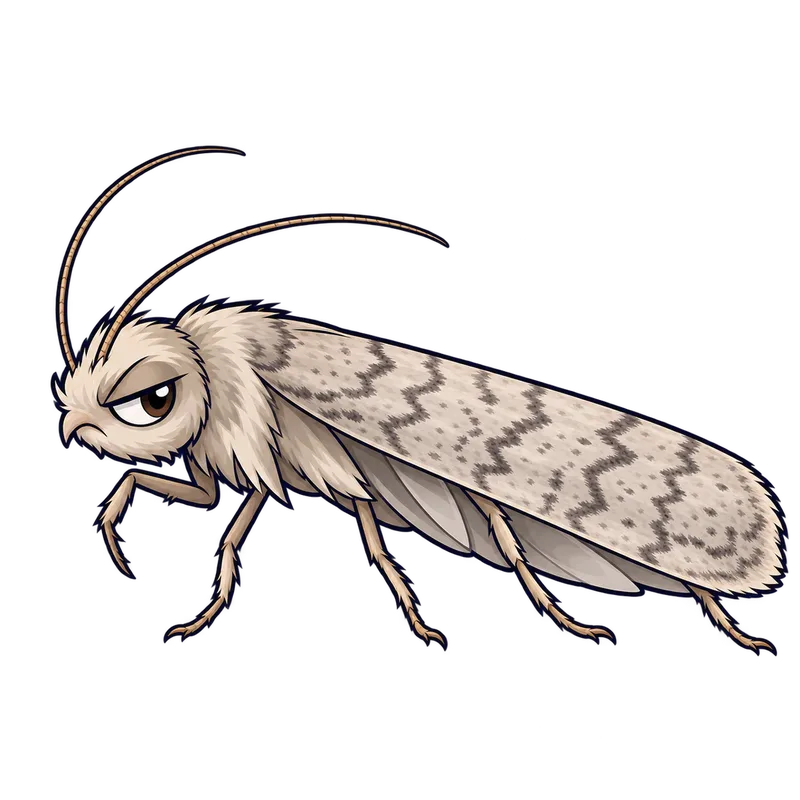 Illustration of the mediterranean flour moth
