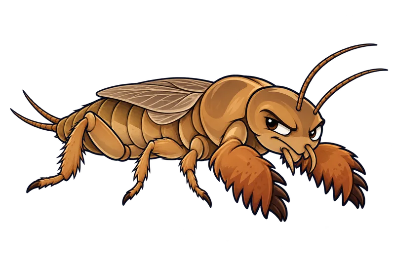 Illustration of the mole crickets