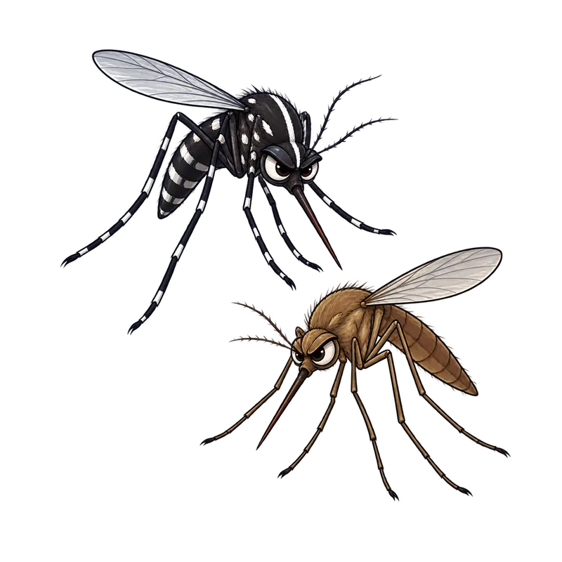 Illustration of the mosquitoes