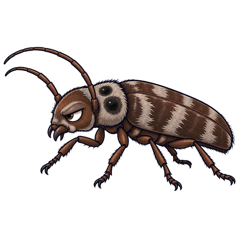 Illustration of the old house borer