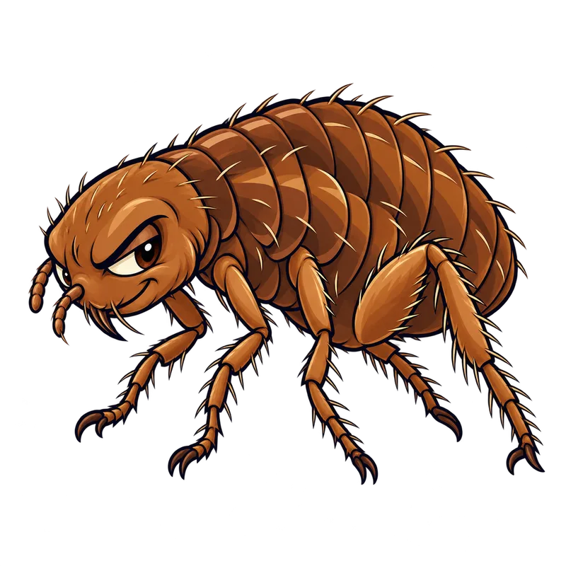Illustration of the oriental rat flea