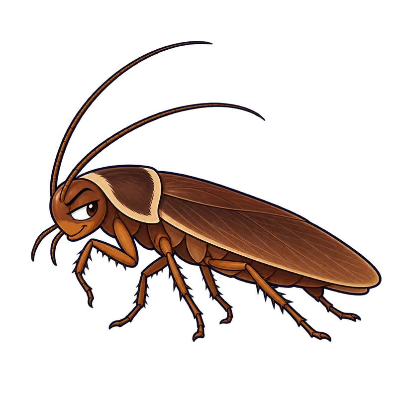 Illustration of the pennsylvania wood cockroach