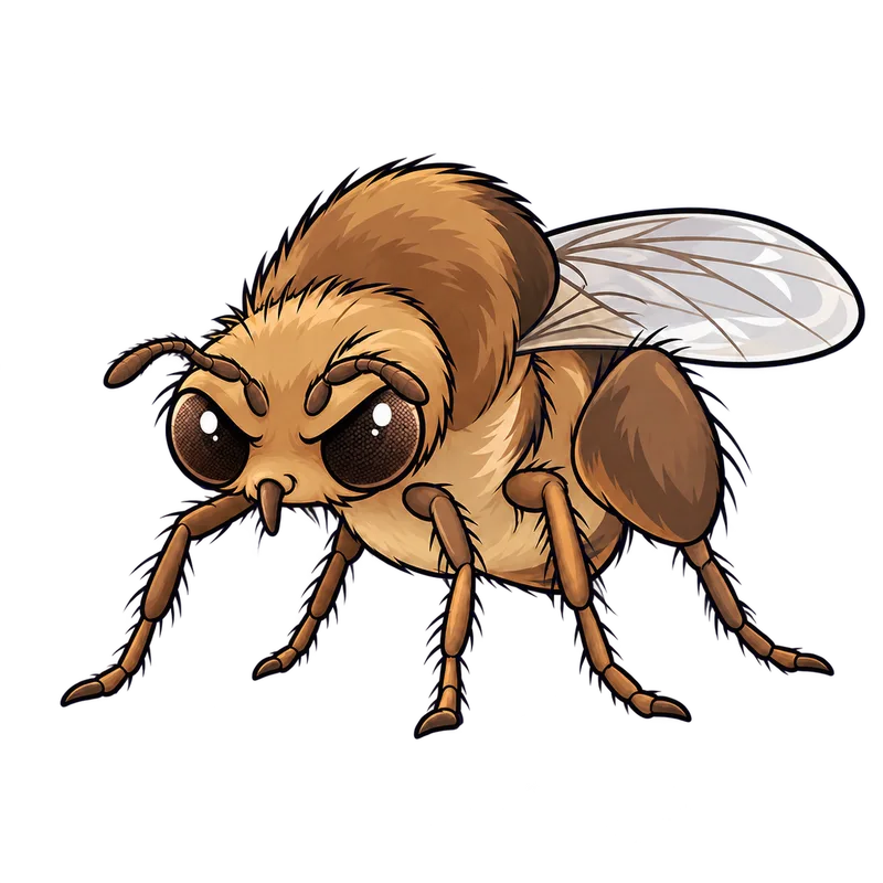 Illustration of the phorid flies