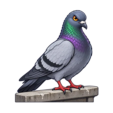 Stylized illustration of pigeons
