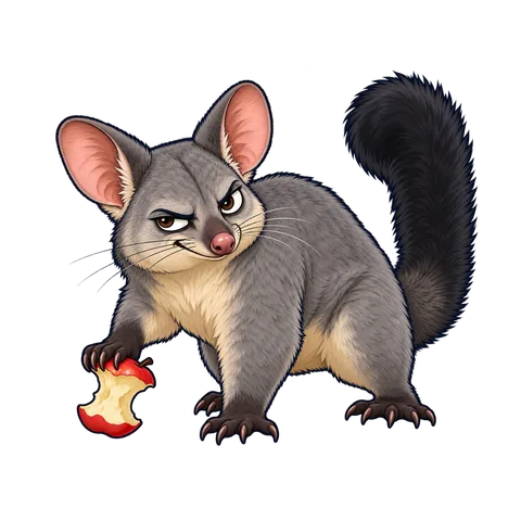 Stylized illustration of possums