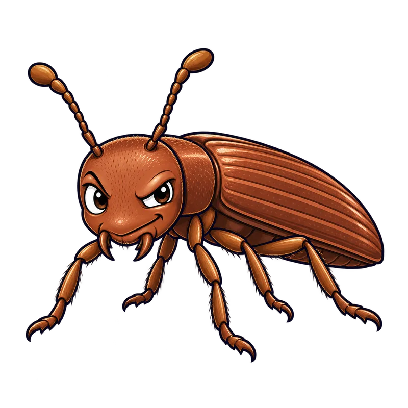 Illustration of the powderpost beetles
