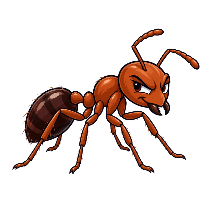 Illustration of the red imported fire ant