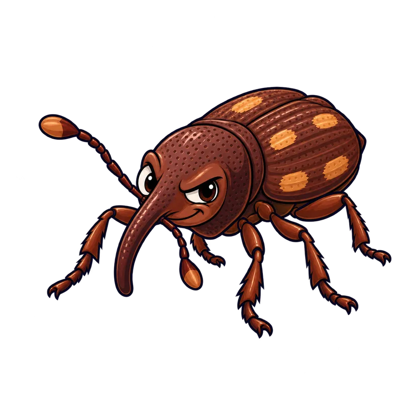 Illustration of the rice weevil