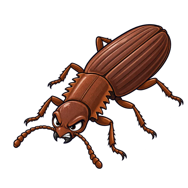 Illustration of the sawtoothed grain beetle