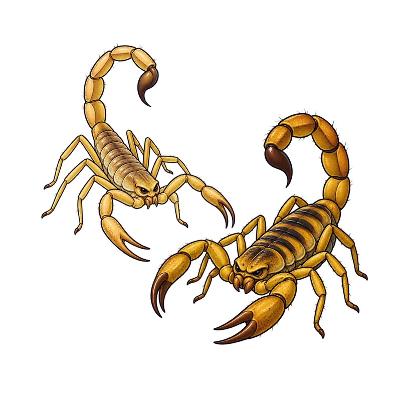 Illustration of the scorpions