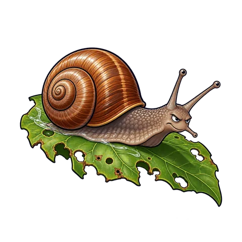 Stylized illustration of snails
