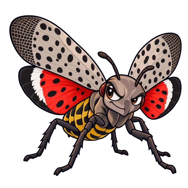 Illustration of the spotted lanternfly